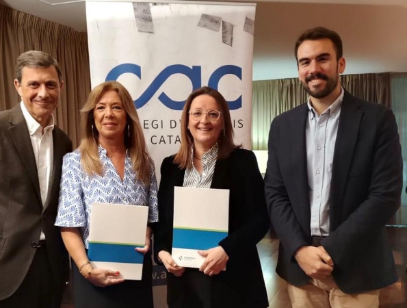 Acte de signatura de l'acord entre Assistència Sanitària i el Col·legi d'Actuaris de Catalunya